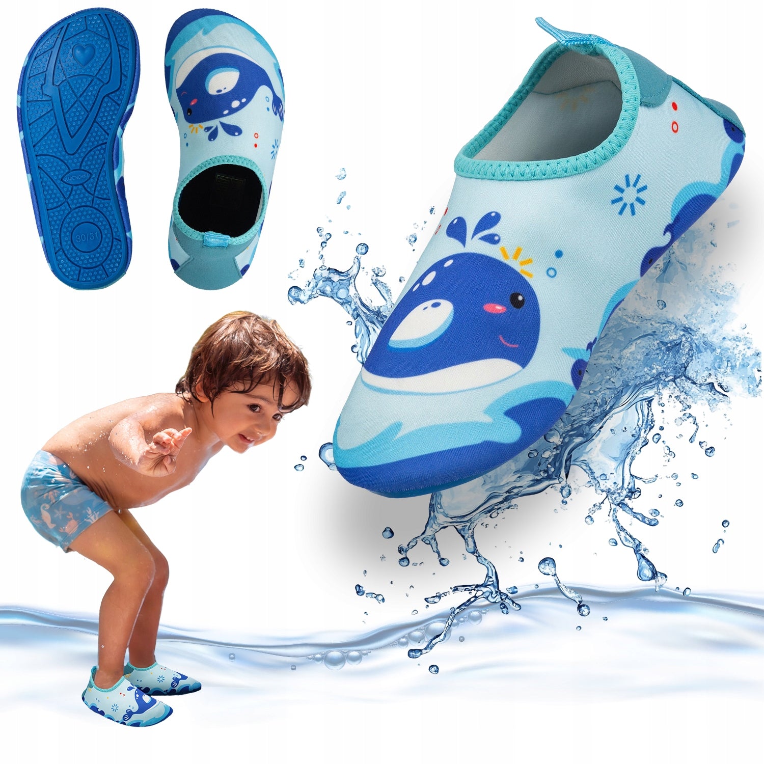 CHILDREN'S WATER SHOES FOR SEA URCHINS BEACH ROCKY SLIP ON 28-29 OUTTEC