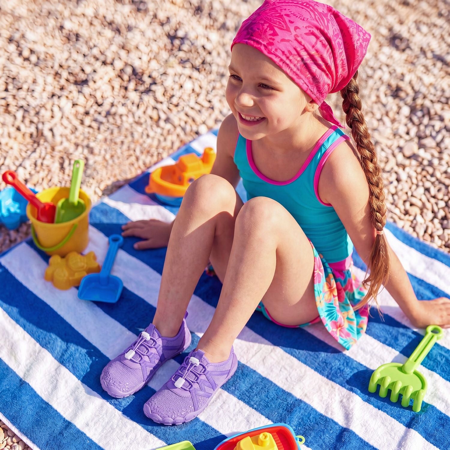 CHILDREN'S WATER SHOES JUNIOR R.27 ROCKY BEACHES QUICK-DRYING OUTTEC Manufacturer code AquaTrek Junior Purple