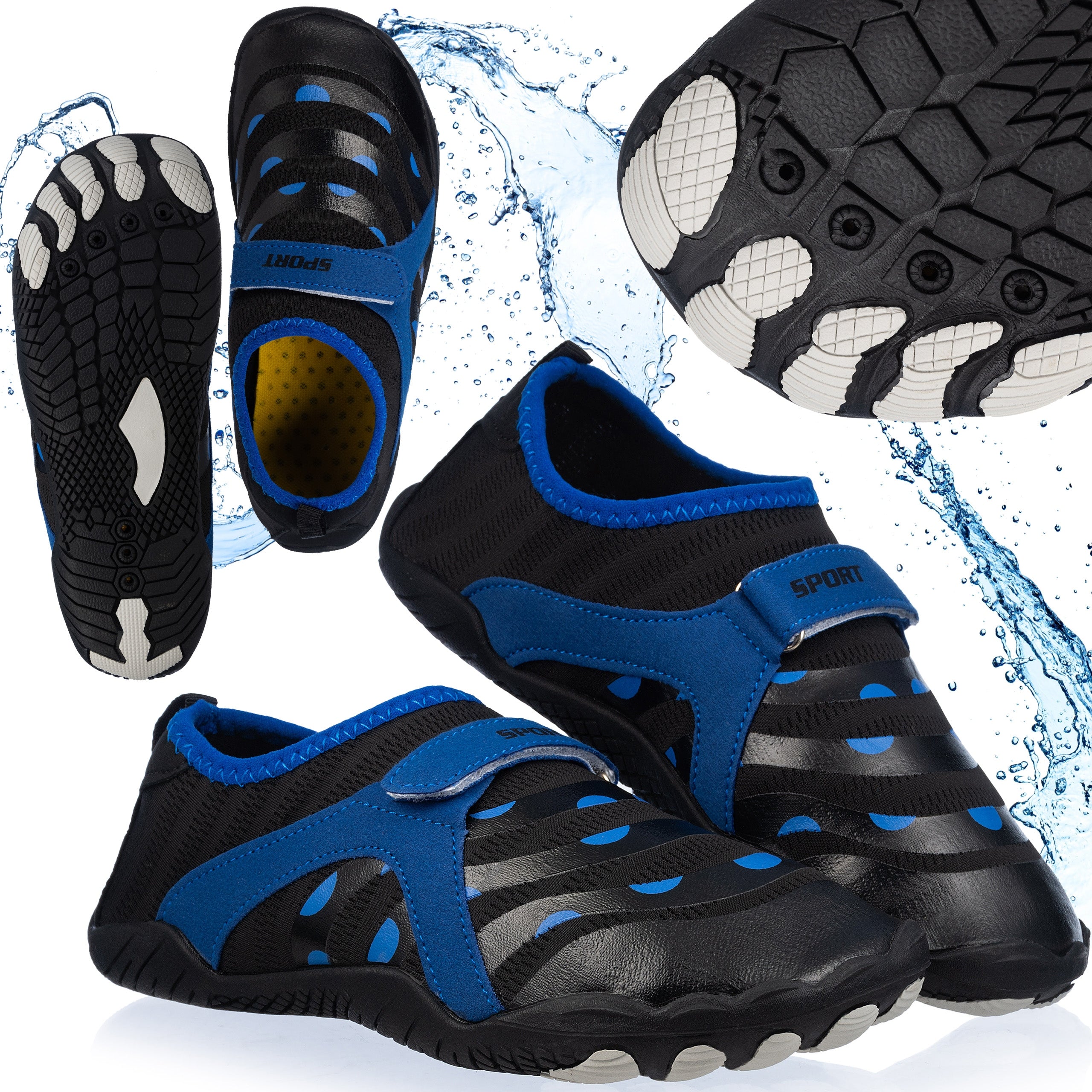 CHILDREN'S WATER SHOES VELCRO ROCKS SEA URCHIN QUICK-DRYING 34 OUTTEC