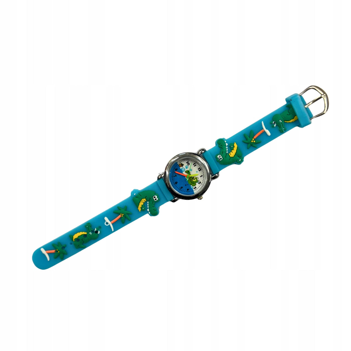 CHILDREN'S WRIST WATCH 3D RUBBER STRAP GIFT Blue - Crocodile