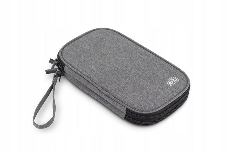 CHILLGO RFID TRAVEL ORGANIZER for Card Documents and Cash with Lock Color gray