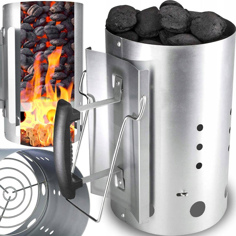 CHIMNEY FOR LIGHTING A CHARCOAL FIREPLACE WOOD BRIQUETTE FIRE STARTER Manufacturer code ROZPAŁKA ŻARU BARBECUE GRILL ROZRUSZNIK