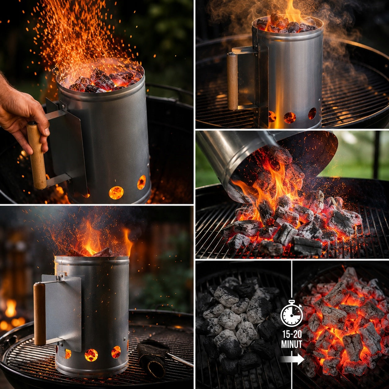 CHIMNEY FOR LIGHTING COAL BRIQUETTE FIRE GRILL IN THE FIREPLACE STARTER Manufacturer code RTY987