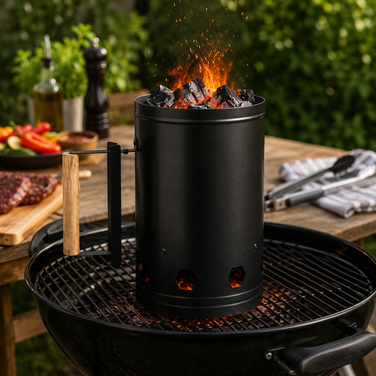 CHIMNEY FOR LIGHTING THE GRILL OF THE COAL STOVE BRIQUETTE FIREPLACE LARGE KINDLING Manufacturer MEMFLOW
