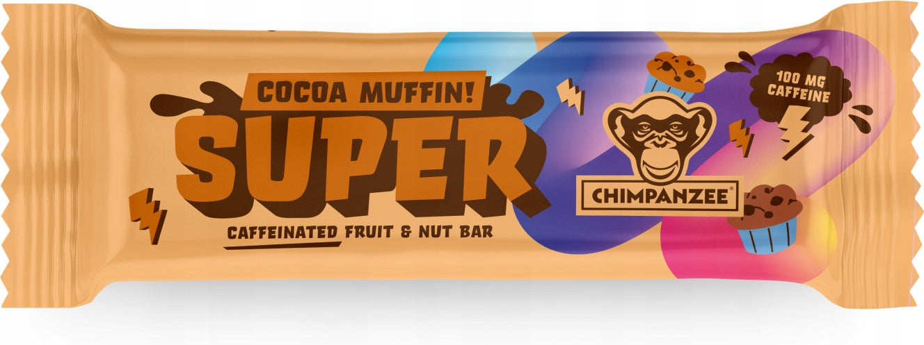 CHIMPANZEE Tyčinka SUPER BAR Cocoa Muffin 55 g. S KOFEINEM