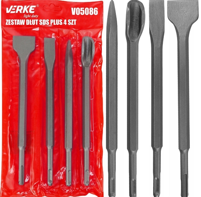 CHISELS CHISEL CONCRETE FURROW SET CHISELS FLAT BLADE SDS+ PLUS 4 pcs