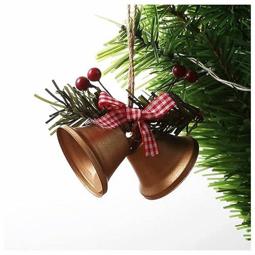 CHRISTMAS BELL METAL FOR DECORATION WITH BOW 4 5 CM GIFT