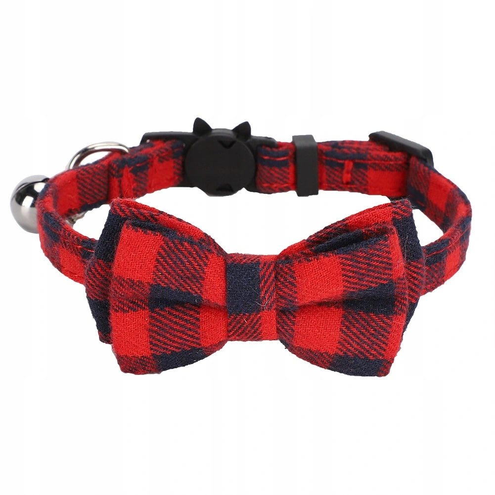 CHRISTMAS COLLAR FOR CAT DOG BOW FLY ADJUSTABLE