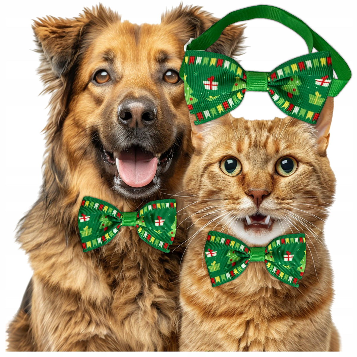 CHRISTMAS COLLAR FOR CAT DOG BOW FLY ADJUSTABLE