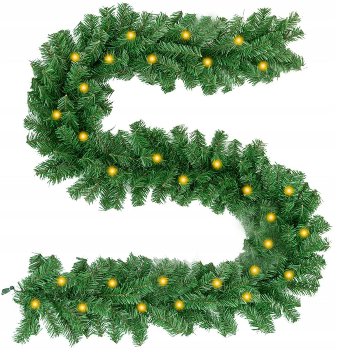 CHRISTMAS GARLAND CHRISTMAS TREE DECORATION CHAIN GREEN DENSE + Led 3m