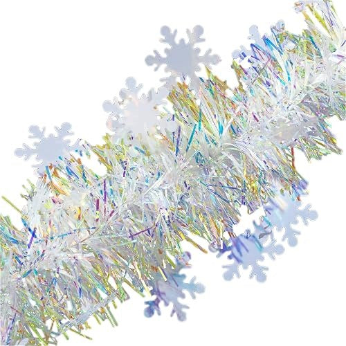CHRISTMAS GARLAND WITH SNOWFLAKES METALLIC WHITE 2 metal Brand no brand