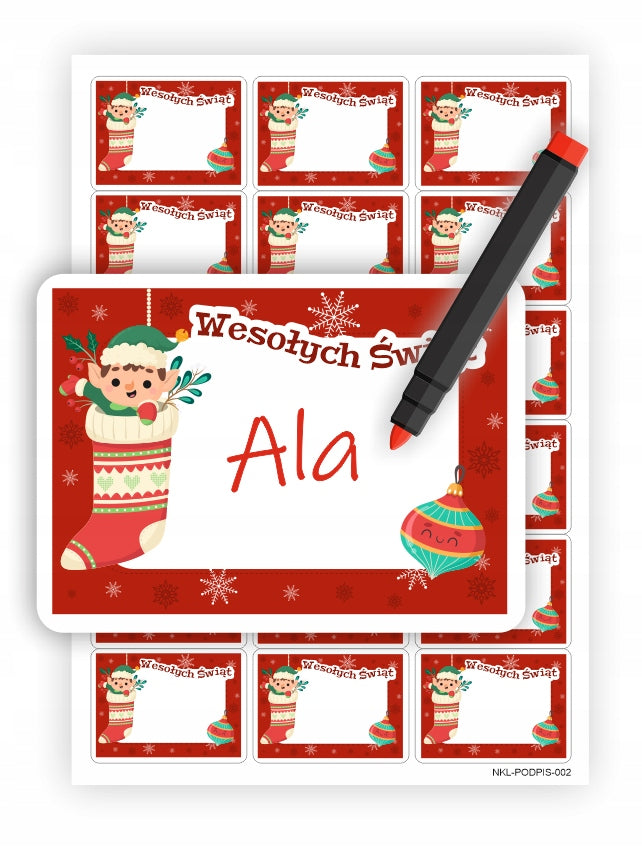 CHRISTMAS Gift Stickers with Name Place