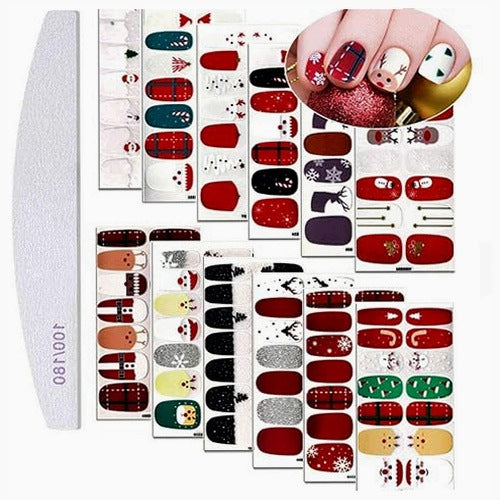 CHRISTMAS NAIL STICKERS SET OF 12 FOR KIDS