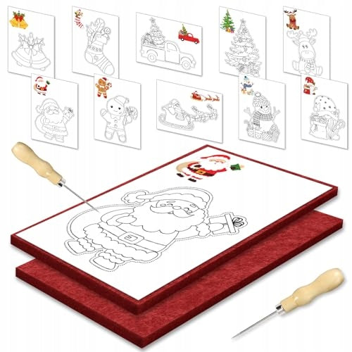 CHRISTMAS NEEDLE PUNCTURE KIT FOR KIDS FELT 2 PCS GIFT Brand no brand