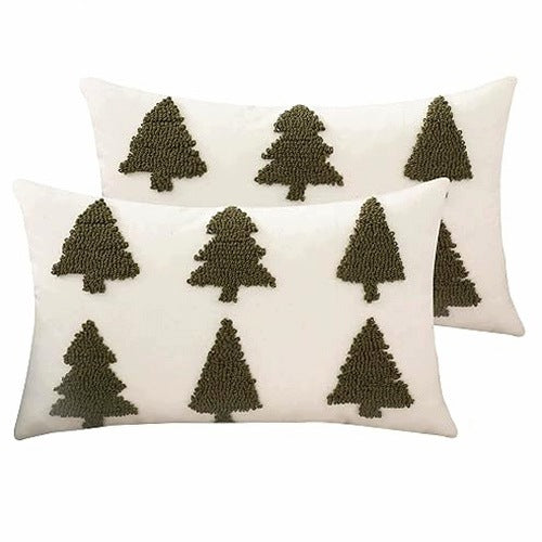 CHRISTMAS PILLOWCASES DARK GREEN 30X50 CM SET OF 2 for children