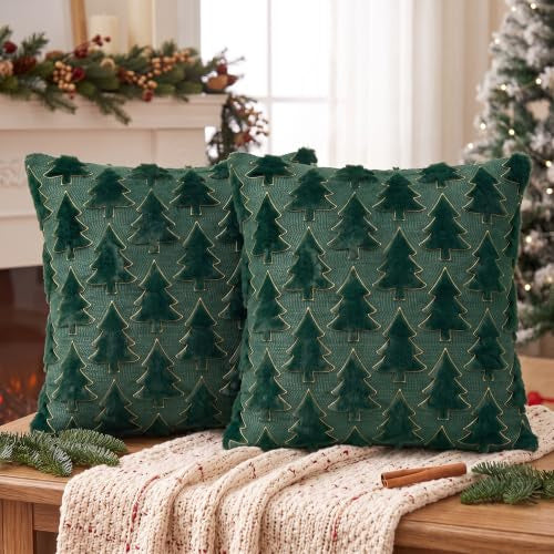 CHRISTMAS PILLOWCASES GREEN GOLD CHRISTMAS TREE 45X45 CM 2 PCS Brand no brand