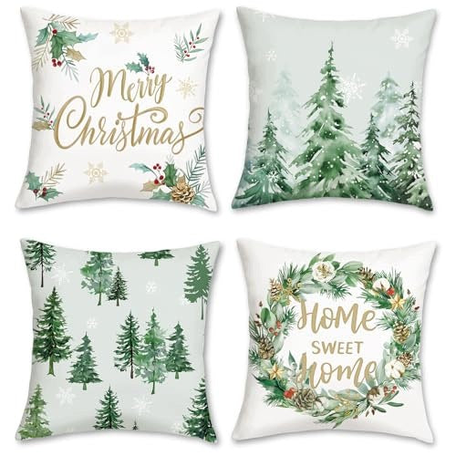 CHRISTMAS PILLOWCASES GREEN VELVET 45X45 CM 2 PCS. Brand no brand