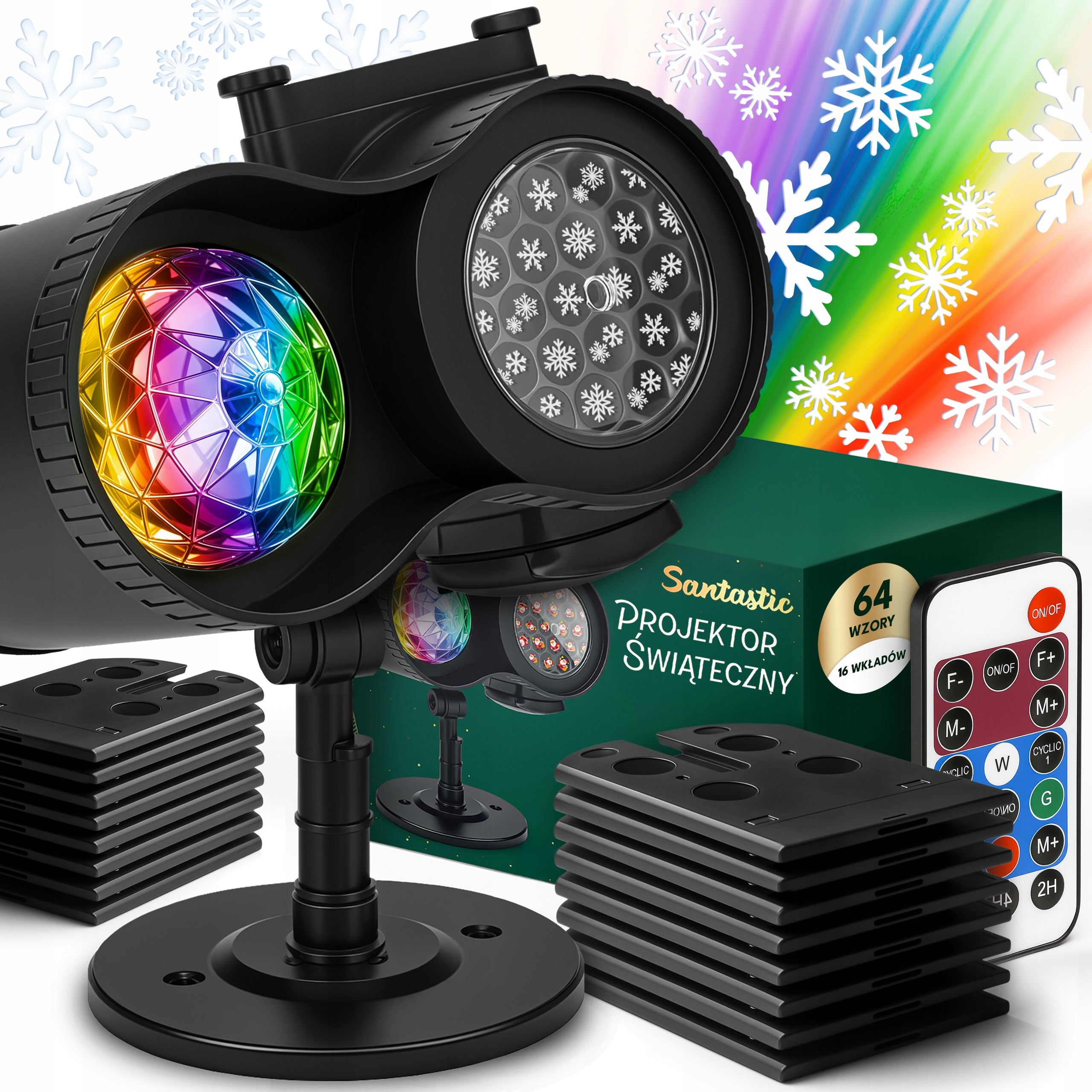 CHRISTMAS PROJECTOR HD Outdoor Laser Projector for Home 64 PATTERNS + REMOTE CONTROL