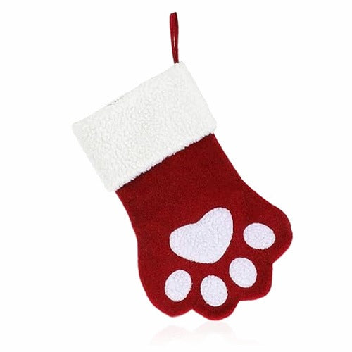 CHRISTMAS SOCKS PERSONALIZED ANIMAL PAW FOR CAT DOG