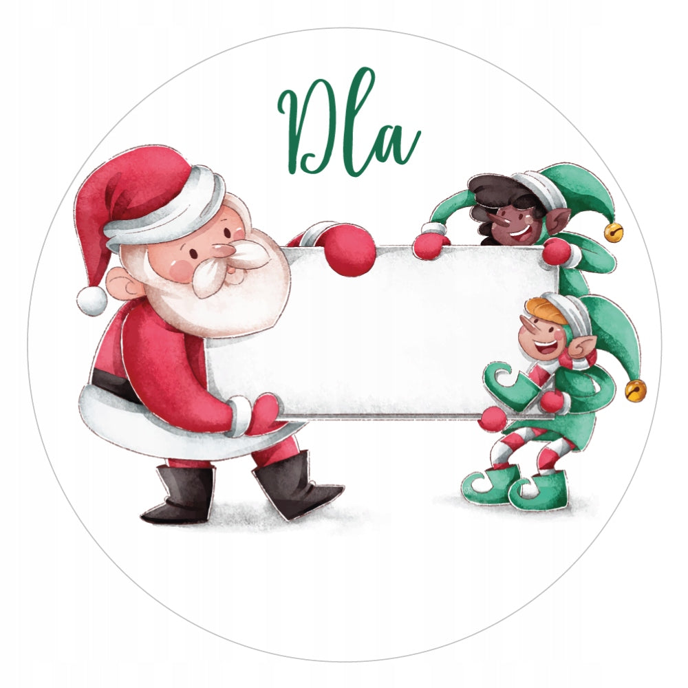 CHRISTMAS STICKERS for gift from Santa Claus YOUR NAME 8 pieces