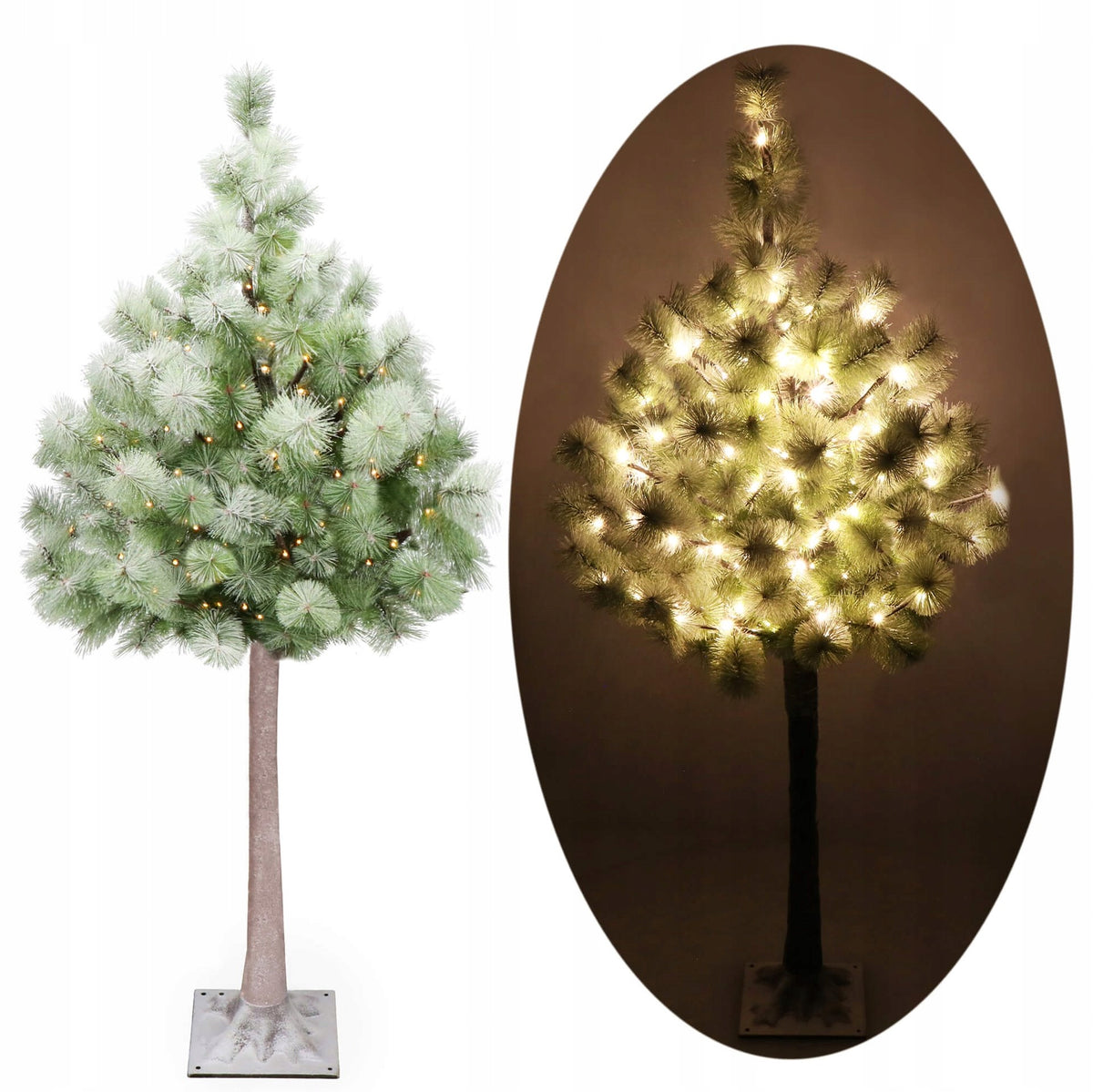 CHRISTMAS TREE 150cm PINE 72LED CHRISTMAS LIGHTS GLOWING WARM WHITE