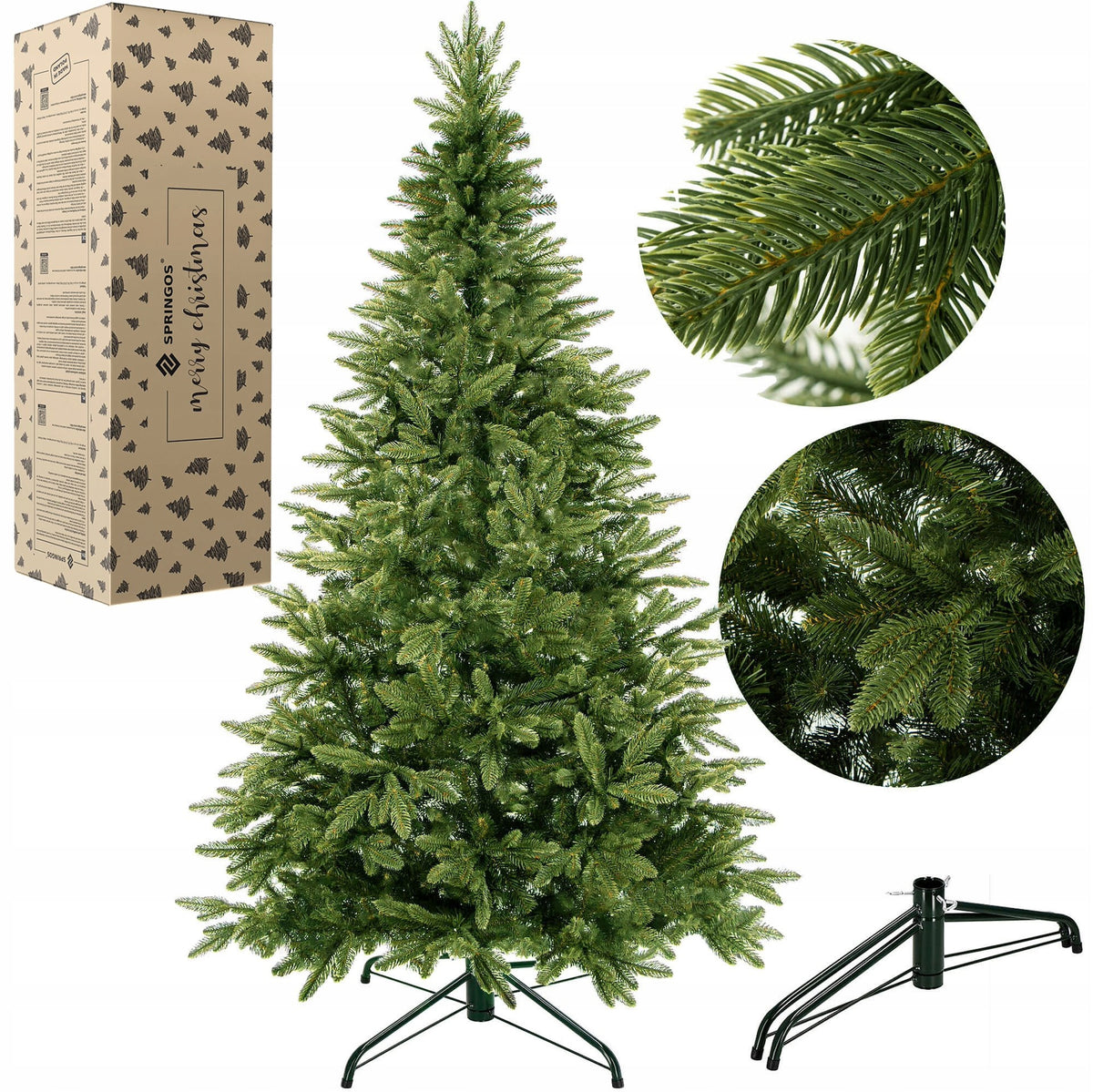 CHRISTMAS TREE ARTIFICIAL ALPINE SPRUCE NATURAL 180CM PE LIKE LIVE DENSE DELUX