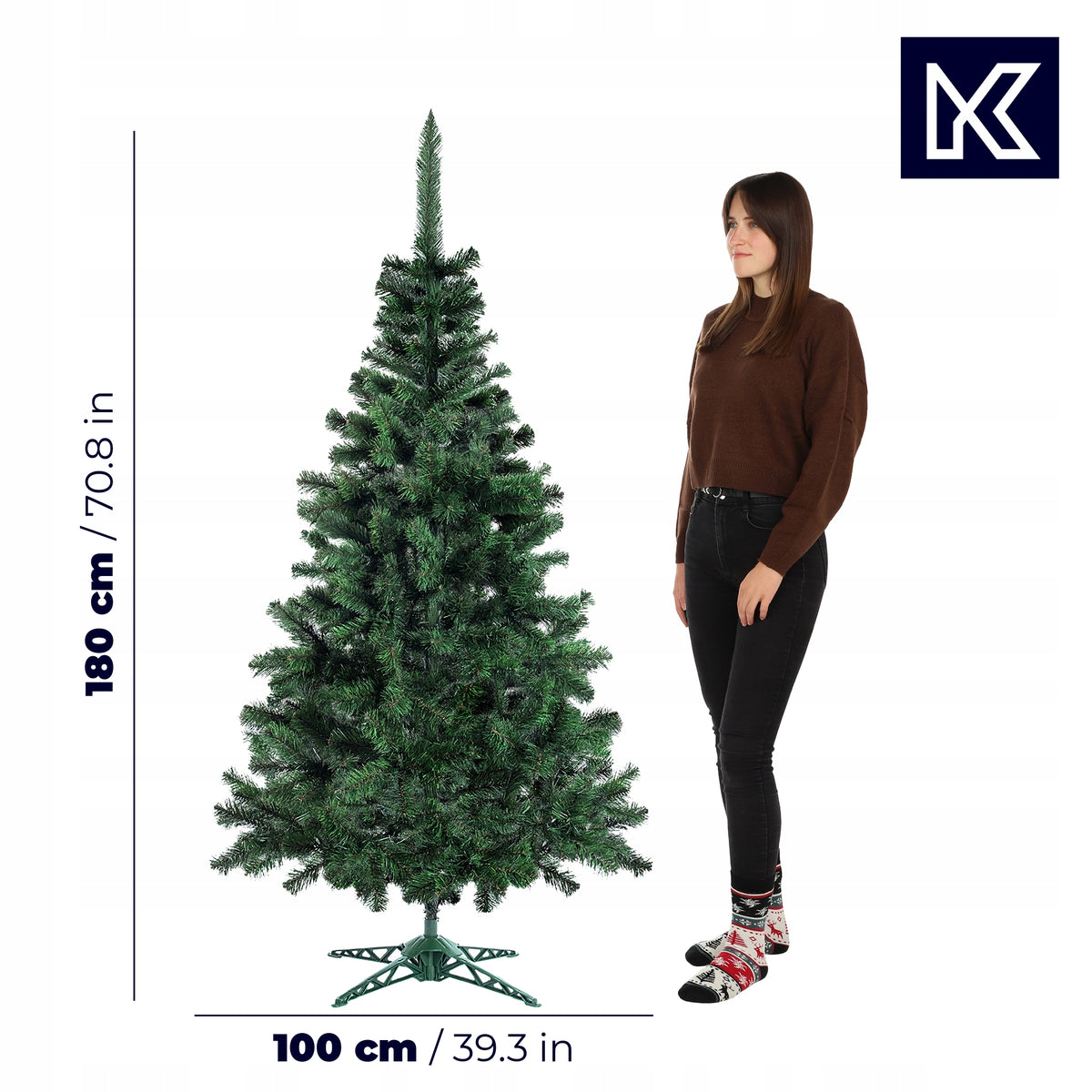 CHRISTMAS TREE ARTIFICIAL AS LIVE 180 cm PINE SPRUCE FIR THICK PREMIUM + STAND Manufacturer code K9547
