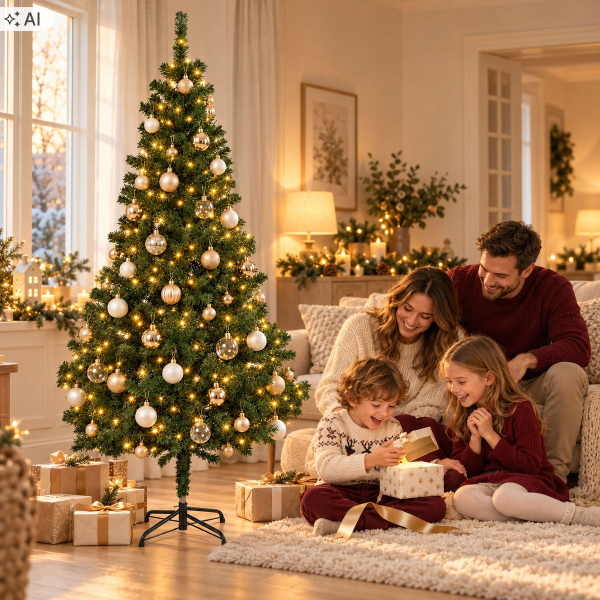 CHRISTMAS TREE ARTIFICIAL AS LIVE CHRISTMAS LARGE SPRUCE WITH STAND 180 cm Packaging status original