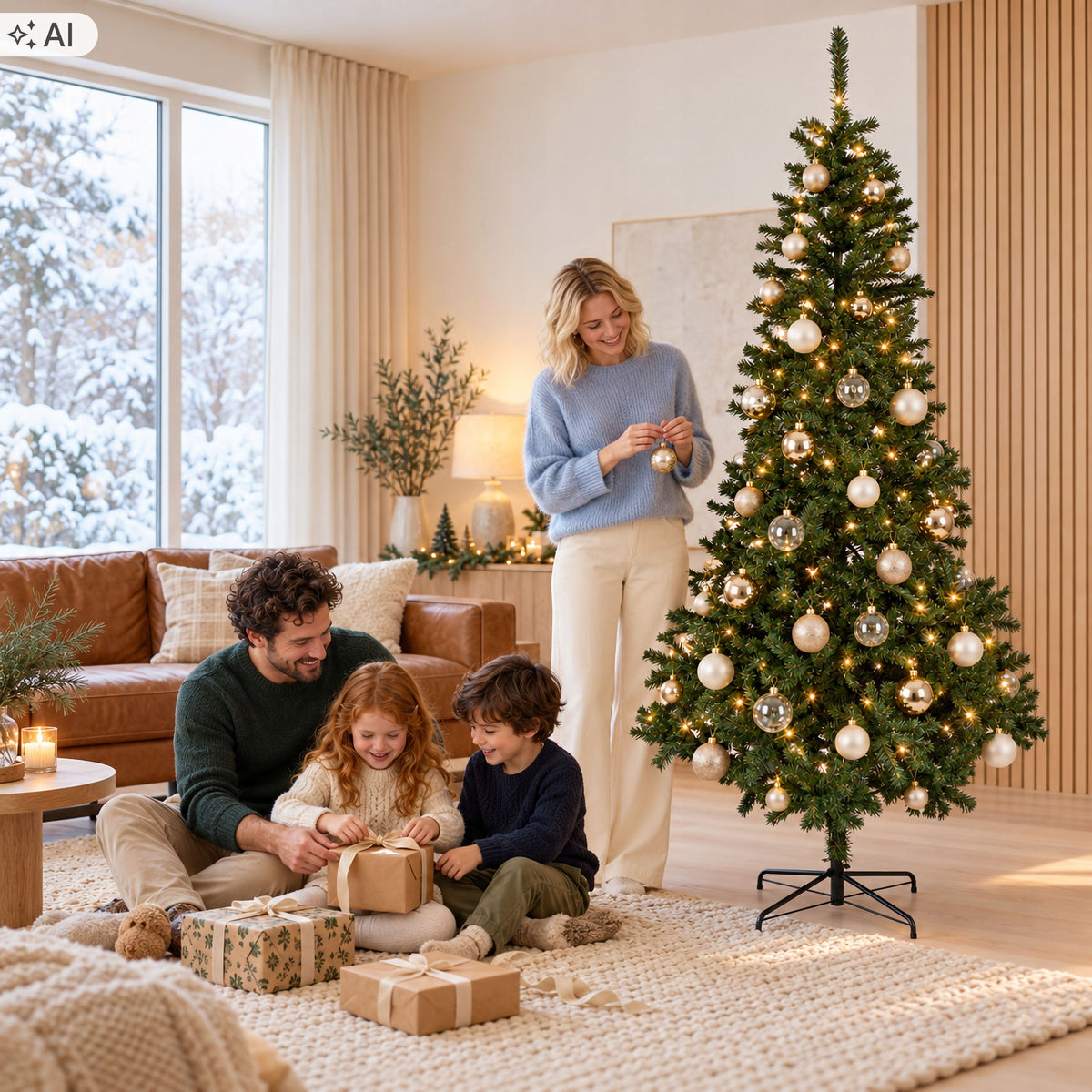 CHRISTMAS TREE ARTIFICIAL AS LIVE CHRISTMAS LARGE SPRUCE WITH STAND 210 cm Packaging status original