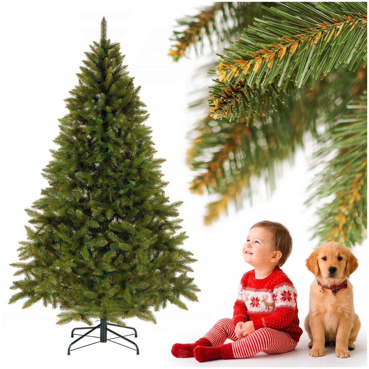 CHRISTMAS TREE ARTIFICIAL CAUCASIAN SPRUCE 200 cm natural as living PREMIUM STAND