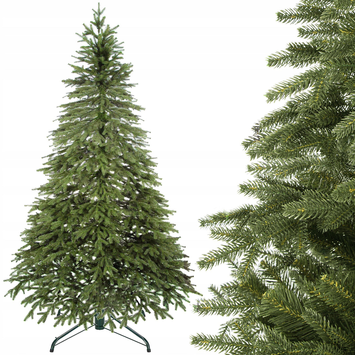 CHRISTMAS TREE ARTIFICIAL CAUCASIAN SPRUCE 200cm PREMIUM PE BEAUTIFUL DENSE STAND