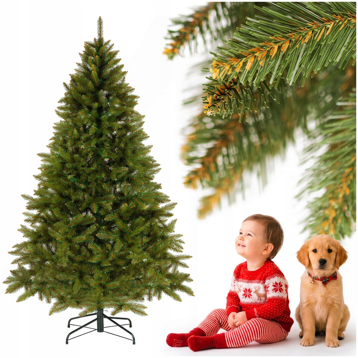 CHRISTMAS TREE ARTIFICIAL CAUCASIAN SPRUCE 240 cm natural thick as a living STAND