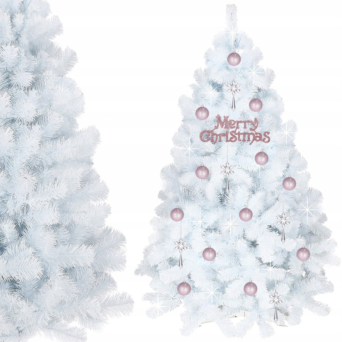 CHRISTMAS TREE ARTIFICIAL FIR WHITE DIAMOND CHRISTMAS 150cm DENSE + STAND