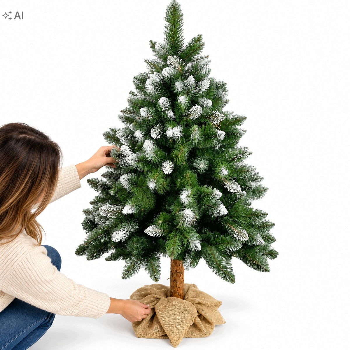 CHRISTMAS TREE ARTIFICIAL PINE 200 CM SNOW-COVERED ON FOAM GREEN