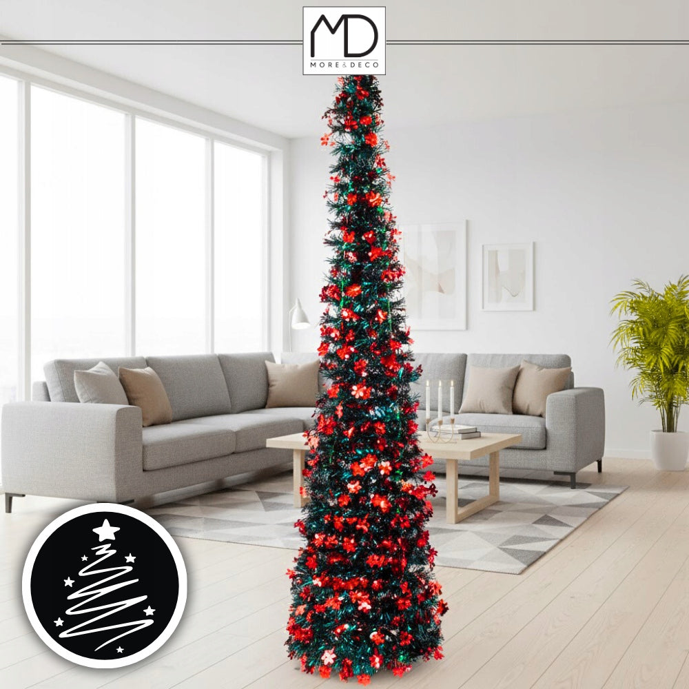 CHRISTMAS TREE ARTIFICIAL POP UP RED CHRISTMAS DECORATION 150CM Packaging status original