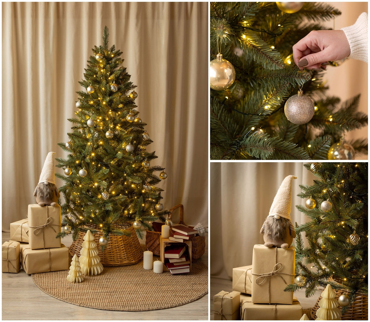 CHRISTMAS TREE ARTIFICIAL SPRUCE SCANDINAVIAN Caucasian DENSE 150cm STAND Packaging status original