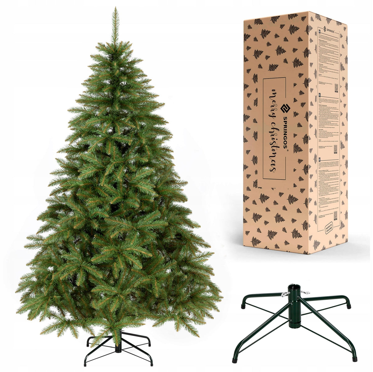 CHRISTMAS TREE ARTIFICIAL SPRUCE SCANDINAVIAN Caucasian Siberian dense 220cm STAND Packaging status original