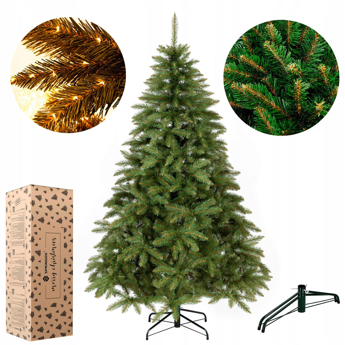 CHRISTMAS TREE ARTIFICIAL SPRUCE SCANDINAVIAN Caucasian Siberian dense 220cm STAND