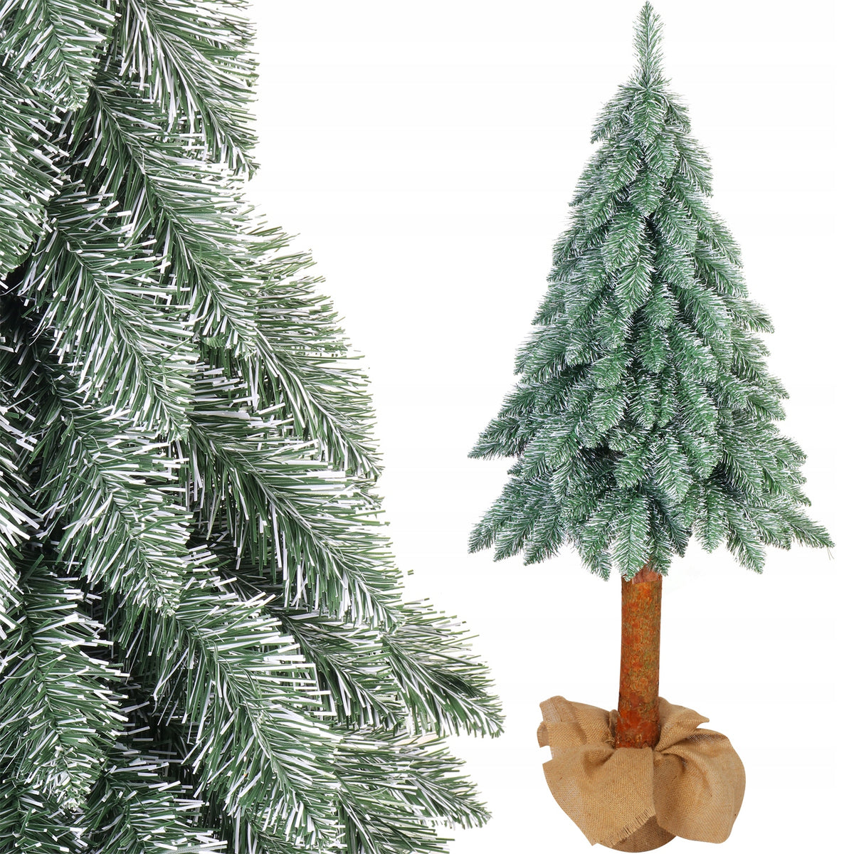 CHRISTMAS TREE ON THE TRUNK artificial falling made in Poland fresh 100cm with STUMP