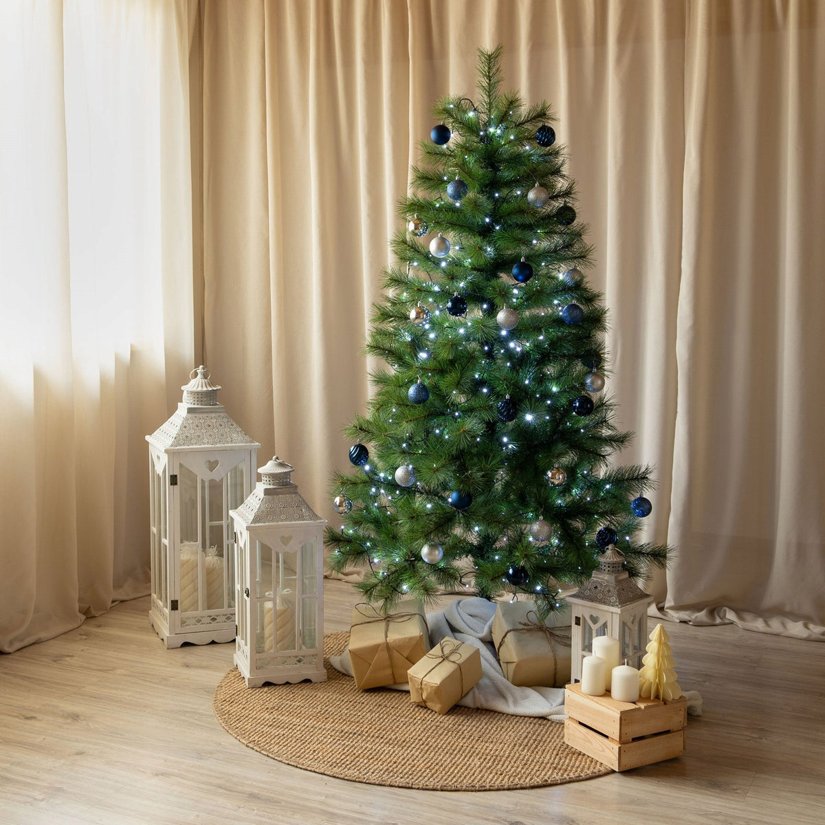 CHRISTMAS TREE PREMIUM PINE NORDIC GREEN 180cm FIR SPRUCE ARTIFICIAL AS LIVE Packaging status original