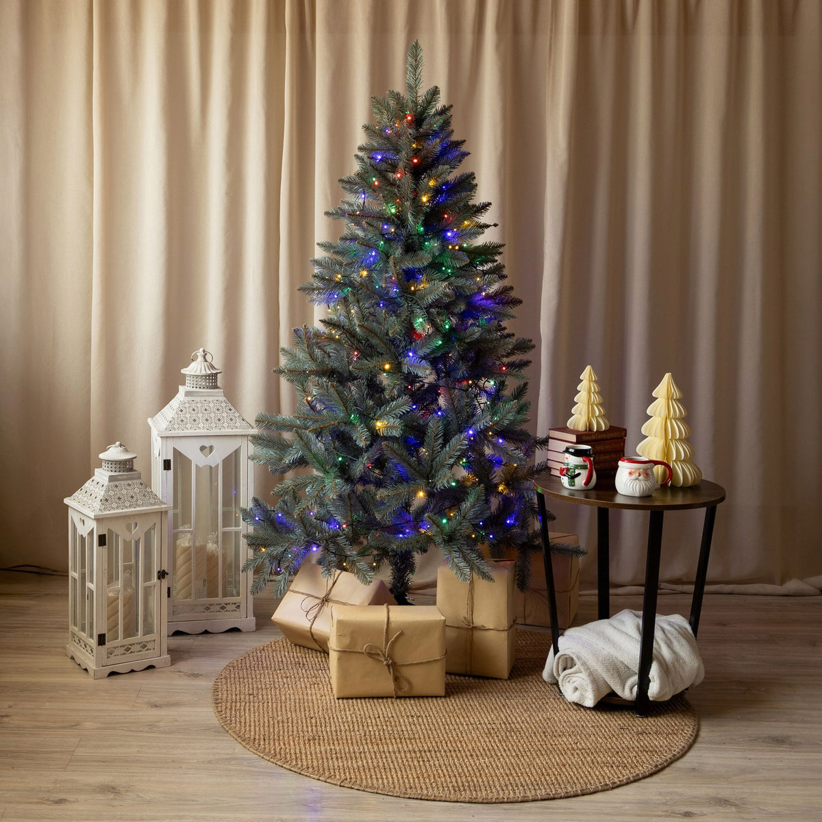 CHRISTMAS TREE SPRUCE CAUCASIAN SILVER DENSE ARTIFICIAL STAND 180cm LIKE ALIVE Packaging status original