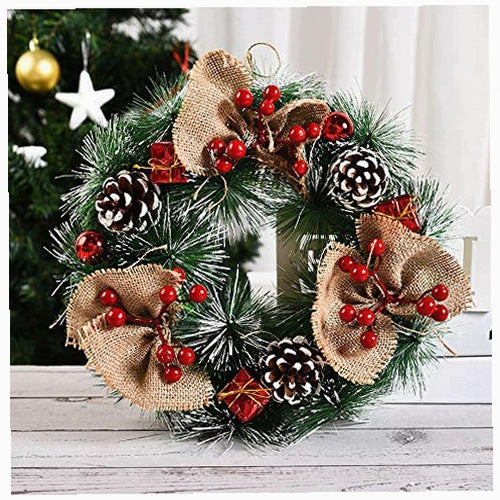 CHRISTMAS WREATH 30 CM ARTIFICIAL FOR DOOR CHRISTMAS DECORATION