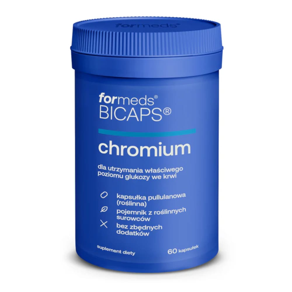 CHROMIUM BICAPS ForMeds 60 caps. Chromium 200µg - Sugar and Metabolism For for women for men for seniors for athletes universal