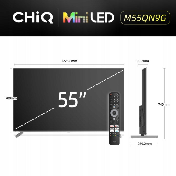 CHiQ Google TV Mini LED 55 inch 4K UHD 60HZ Smart TV M55QN9G Packaging status original