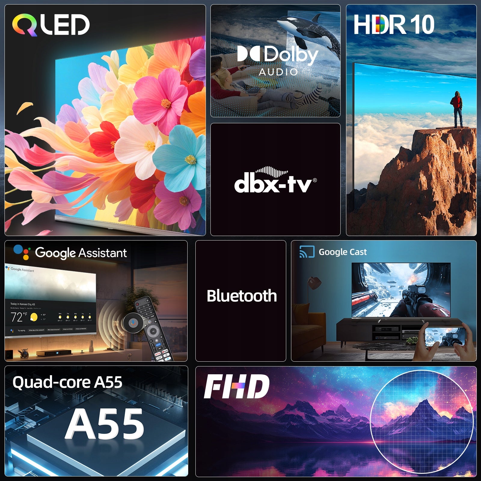 CHiQ Google TV QLED 32 inches FHD 60HZ Smart TV L32QST Manufacturer code L32QST