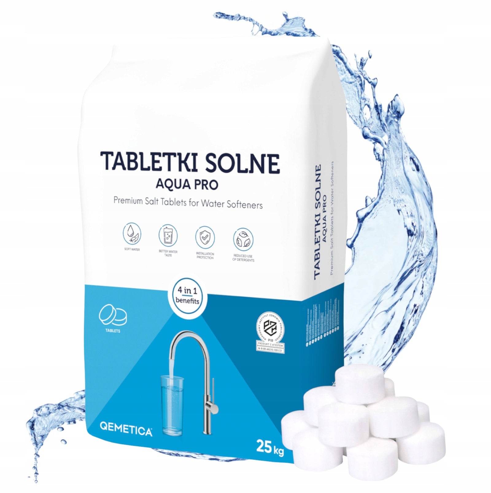 CIECH AQUAPRO SALT TABLETS SALT FOR WATER SOFTENER TREATMENT 25KG