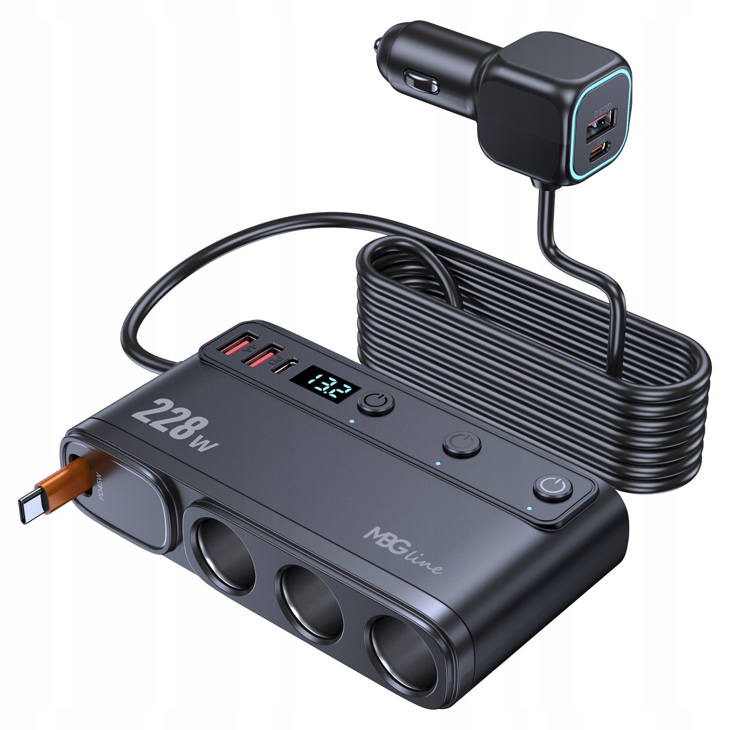 CIGARETTE LIGHTER SOCKET SPLITTER 12V 24V QC PD 5x USB CAR CHARGER Packaging status original