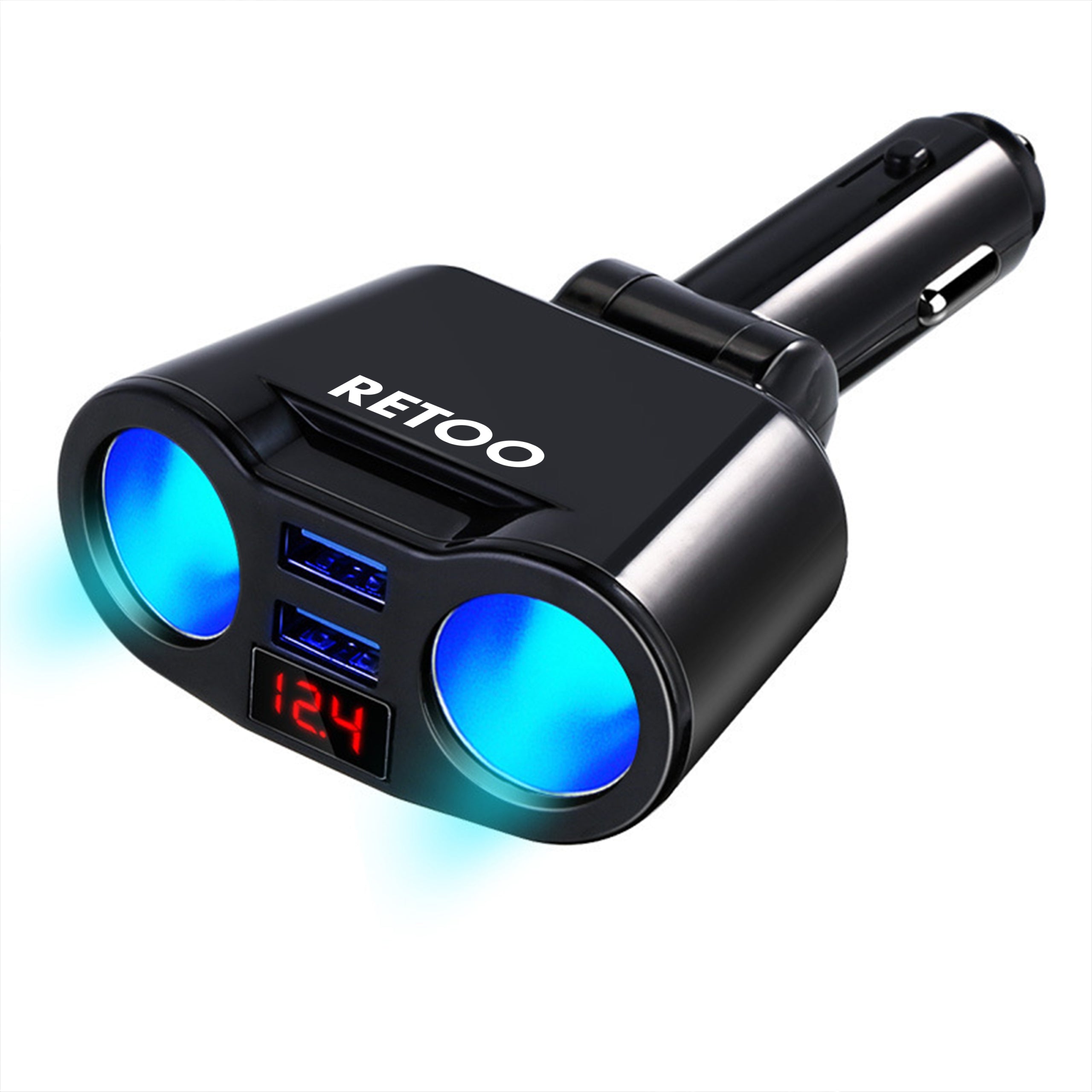 CIGARETTE LIGHTER SOCKET SPLITTER USB VOLTMETER CHARGER 2 USB PORTS Packaging status original