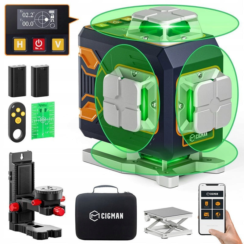 CIGMAN CM-S02 4x360° 16 Lines Laser Level Li-ion Battery 7.4V 2600mAh IP54