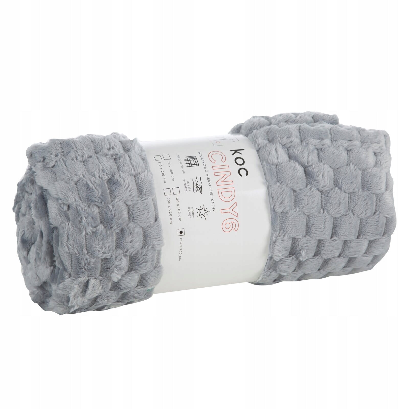 CINDY6 plaid blanket with 3D effect 170x210 Silver Manufacturer code 434744